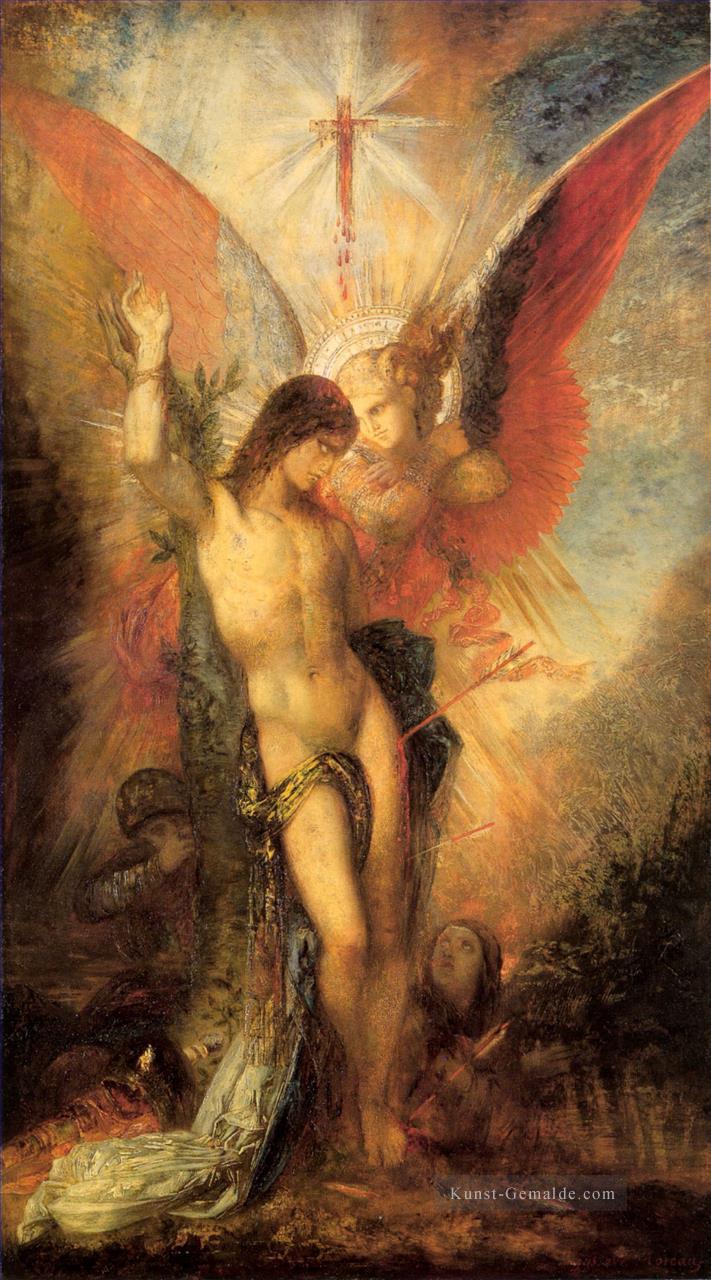 St Sebastian und die Engel Symbolismus biblischen mythologischen Gustave Moreau Ölgemälde